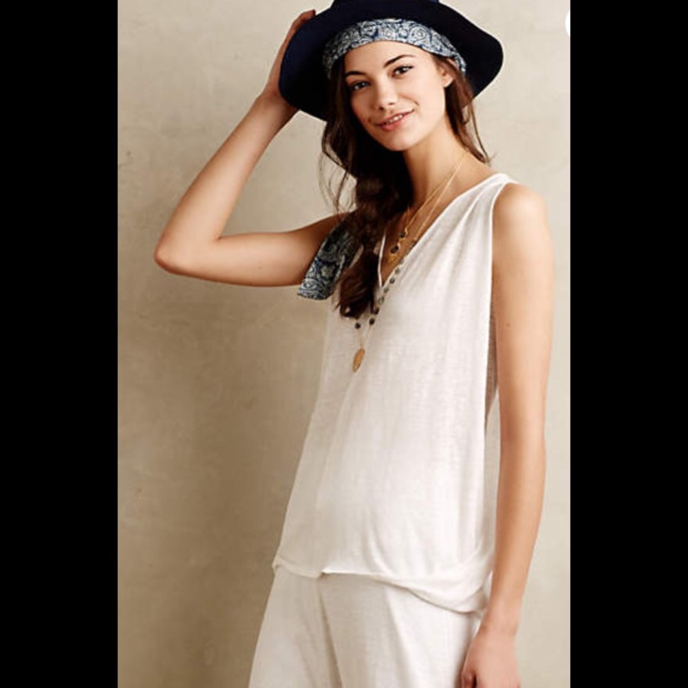 Draped Linen Tank Top